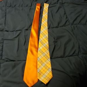 Giorgi Armani and Burberry ties orange and plaid